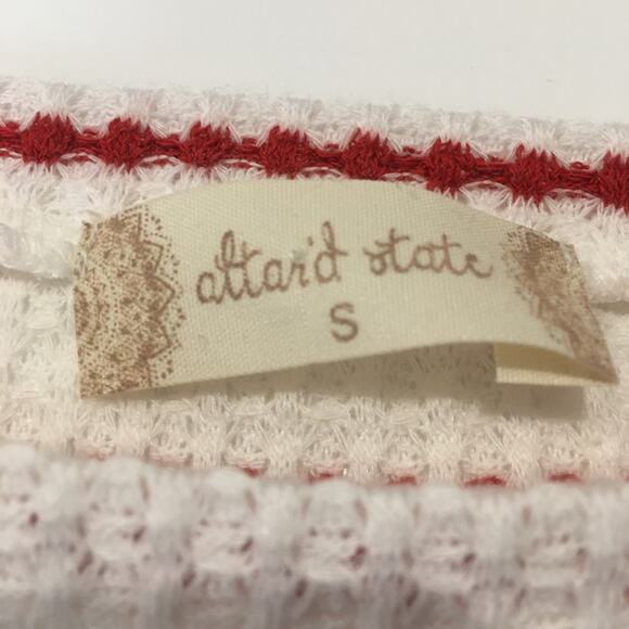 Altar'd State Twist Front Tee Sz S Short Sleeve White and Red Stripe T-Shirt - Picture 7 of 7